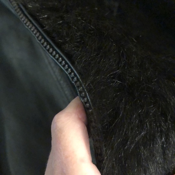 Vintage Reversible Fur and Leather Zip Up Jacket / Coat Women’s See Measurements - Picture 8 of 17